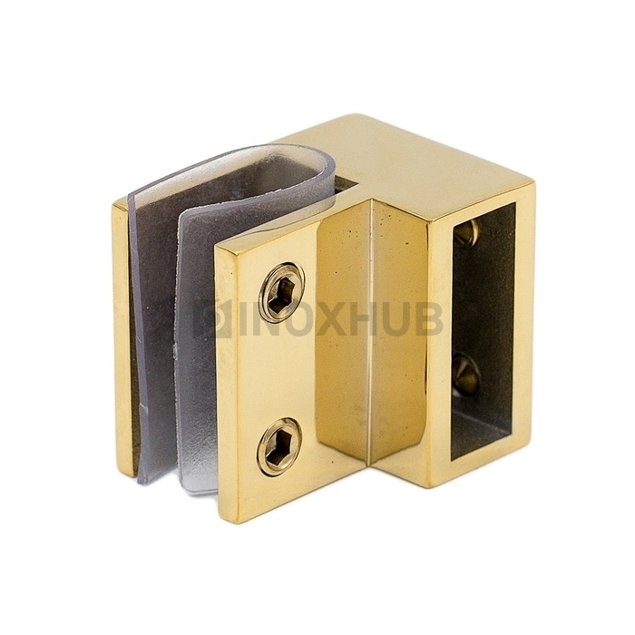 Держатель стекла (347 Gold) торцевой горизонтальный  штанга 30×10 мм под Золото