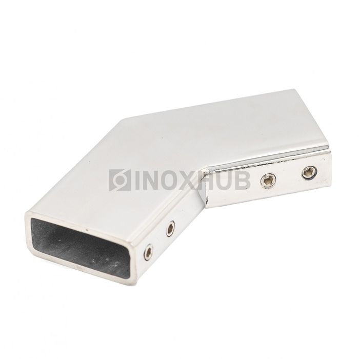 Соединитель штанги 135° (349 PSS) горизонтальный  штанга 30×10 мм нерж. сталь полированная