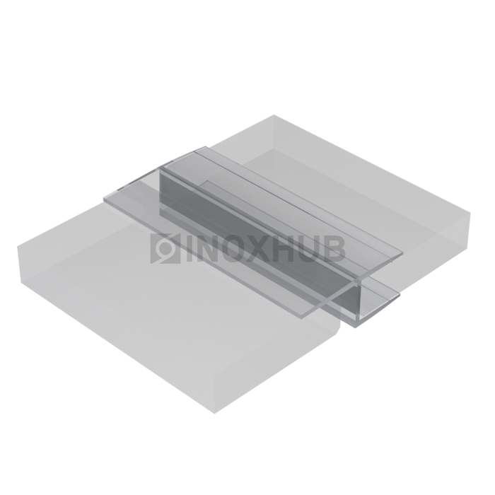 Профиль (204-8-2500 CL)  L=2500 стекло 8.0 мм ПВХ прозрачный БЕЛЫЙ