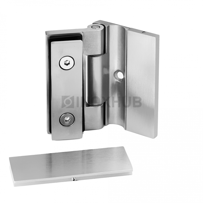 Петля (516 SC) стена-стекло  без реза уплотнителя с декоративными крышками матовый хром