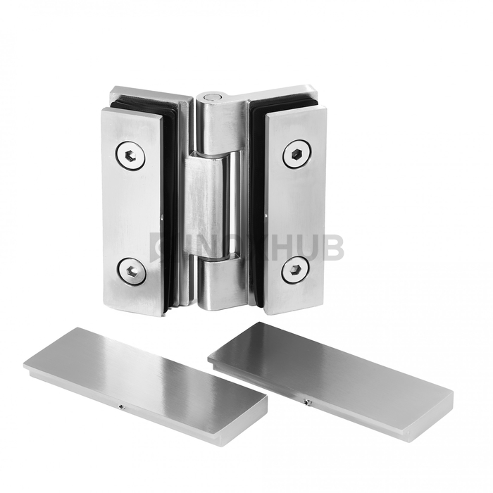 Петля (515 SC) стекло-стекло  без реза уплотнителя с декоративными крышками матовый хром