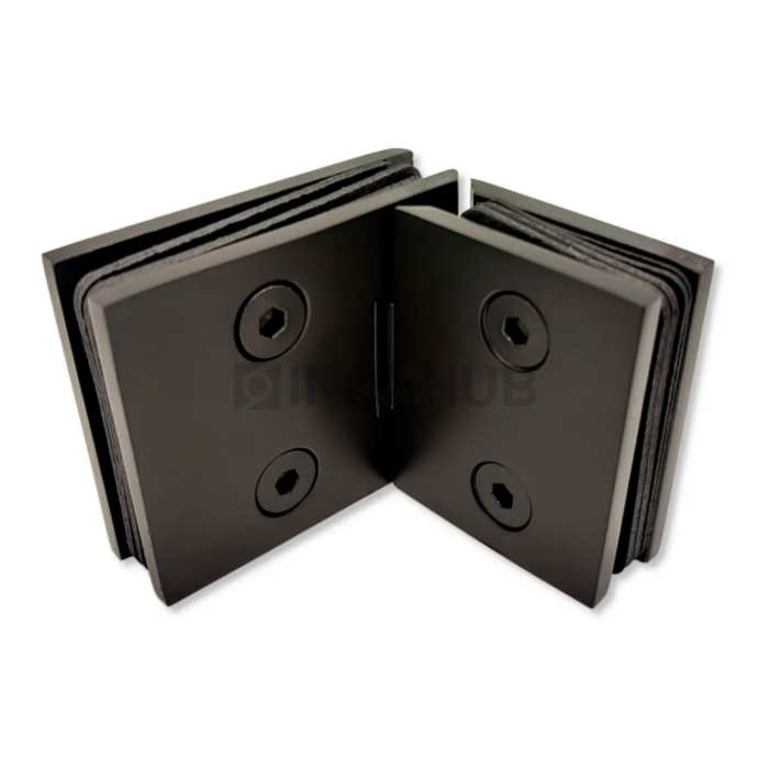 Петля (203 BLC) стекло-стекло 180°  без крышек латунь Черный мат