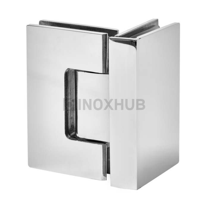 Петля (304 PSS) стекло-стекло 90° (без фаски)  нерж. сталь полированная